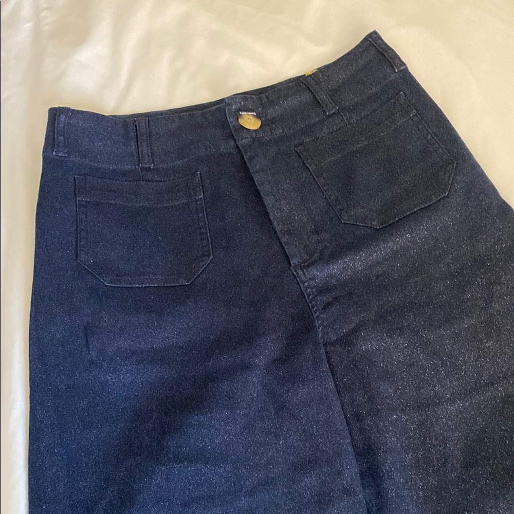 NWOT The Colette Sparkle Denim Cropped Wide-Leg Jeans by Maeve - Anthro Sz 29